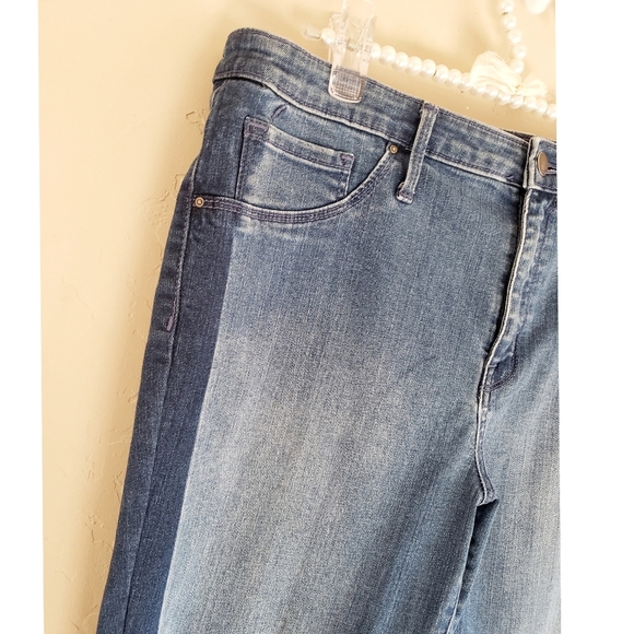 Mossimo Jegging Womens 14 Blue Two Tone Striped High Rise Denim Plus Size Jeans - Picture 5 of 10